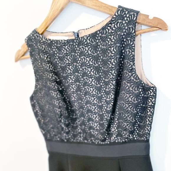 Kay Unger Lace Overlay Sheath Dress Black Size 4 LIKE NEW - Picture 4 of 16